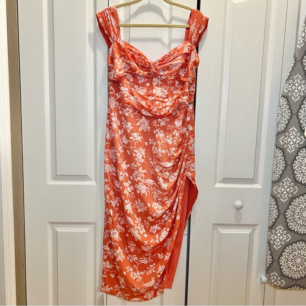 Abercrombie & Fitch Peach Floral Dress Size L